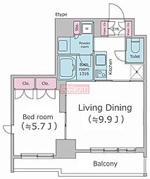 PARKFLATS渋谷代官山 1LDKの間取図画像