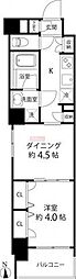 デュオステージ白金高輪 1DKの間取図画像