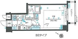 ZOOM目黒不動前 1Kの間取図画像