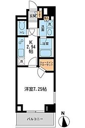 レジデンス白金コローレ 1Kの間取図画像