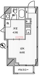 コートモデリア広尾 1LDKの間取図画像