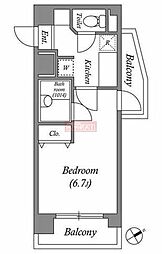 メゾンド島津山 1Kの間取図画像
