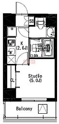 エスティメゾン戸越 1Kの間取図画像