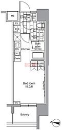 パークハビオ恵比寿 ワンルームの間取図画像