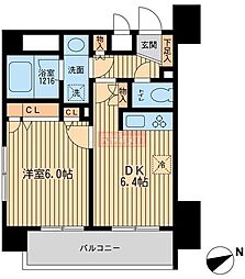 ラポール三田 1DKの間取図画像