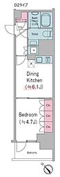 クロスレジデンス大崎 1DKの間取図画像