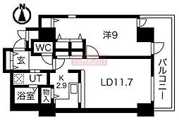 シティコート目黒4号棟 1LDKの間取図画像