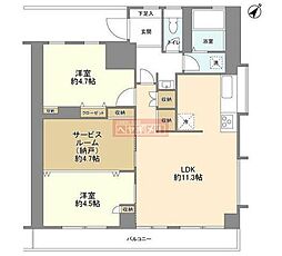 メゾンドエビス 2SLDKの間取図画像