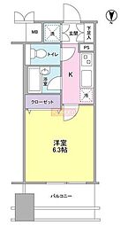 プロスペクトグラーサ広尾 1Kの間取図画像