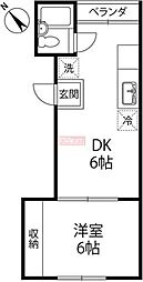 いづみハイツ 1DKの間取図画像