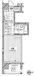 カスタリア麻布十番七面坂 ワンルームの間取図画像