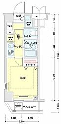 メインステージ恵比寿東 1Kの間取図画像