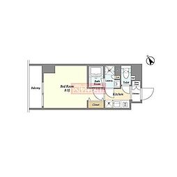 Lien御殿山 1Kの間取図画像