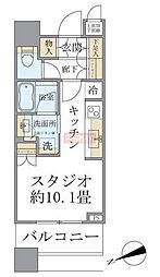 ブリリアタワーズ目黒サウスレジデンス ワンルームの間取図画像