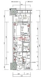 白金ザ・スカイ東棟 ワンルームの間取図画像