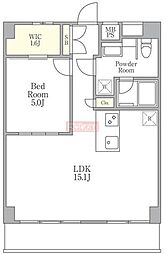 目黒パークスクエア 1LDKの間取図画像