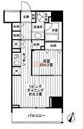クロスレジデンス高輪 1Kの間取図画像