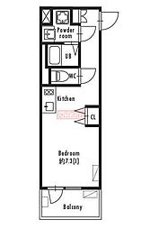 プライマル下北沢 ワンルームの間取図画像