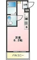 Glanz氷川町 ワンルームの間取図画像
