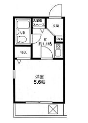 ジョイフル幡ヶ谷弐番館 1Kの間取図画像