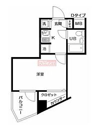 日神デュオステージ笹塚西館 1Kの間取図画像