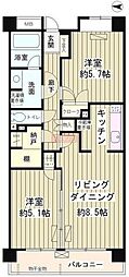 レジデンスシャルマン林試の森 2LDKの間取図画像