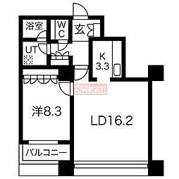 グランパークハイツ 1LDKの間取図画像