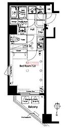 ジェノヴィア南麻布グリーンヴェール 1Kの間取図画像
