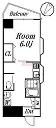 シャルム武蔵小山 1Kの間取図画像