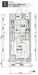 メインステージ高輪 1Kの間取図画像
