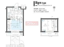 ZOOM目黒かむろ坂 1DKの間取図画像