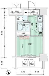 メインステージ南麻布4 1Kの間取図画像