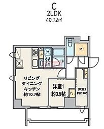 品川区西五反田5丁目マンション 2LDKの間取図画像