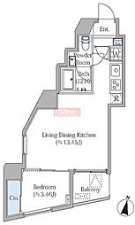 BeverlyHomes麻布十番 1LDKの間取図画像