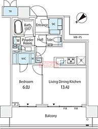 パークシティ武蔵小山ザタワー 1LDKの間取図画像