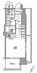 レキシントン・スクエア白金高輪 ワンルームの間取図画像