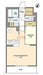 ルネサンスコート祐天寺Terrace 1LDKの間取図画像