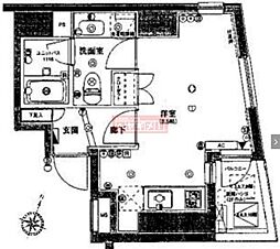 エスコートノヴェル南麻布 ワンルームの間取図画像