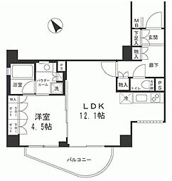 ドゥーエ五反田 1LDKの間取図画像