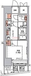 ハーモニーレジデンス三田 1Kの間取図画像