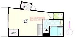 ドムスナガシマ ワンルームの間取図画像