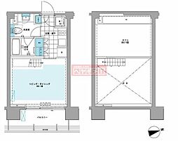 PRIMEURBANシバウラロフト 1Kの間取図画像