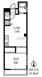 クレール西品川 1LDKの間取図画像