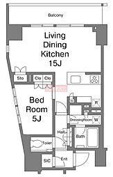 サンウッド広尾 1LDKの間取図画像