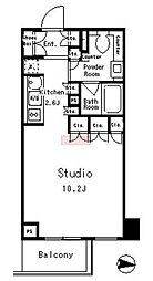 MFPRコート目黒南 1Kの間取図画像