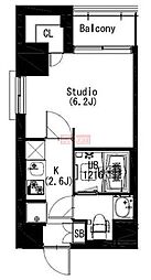 エスティメゾン戸越 1Kの間取図画像
