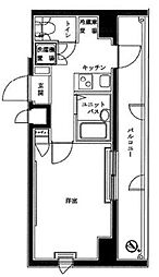 ルーブル西五反田弐番館 1Kの間取図画像