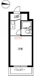 スカイコート下高井戸 ワンルームの間取図画像