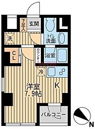 ユニフォート目黒中町 ワンルームの間取図画像