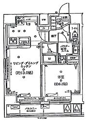 スパシエヴァロル品川荏原 1LDKの間取図画像